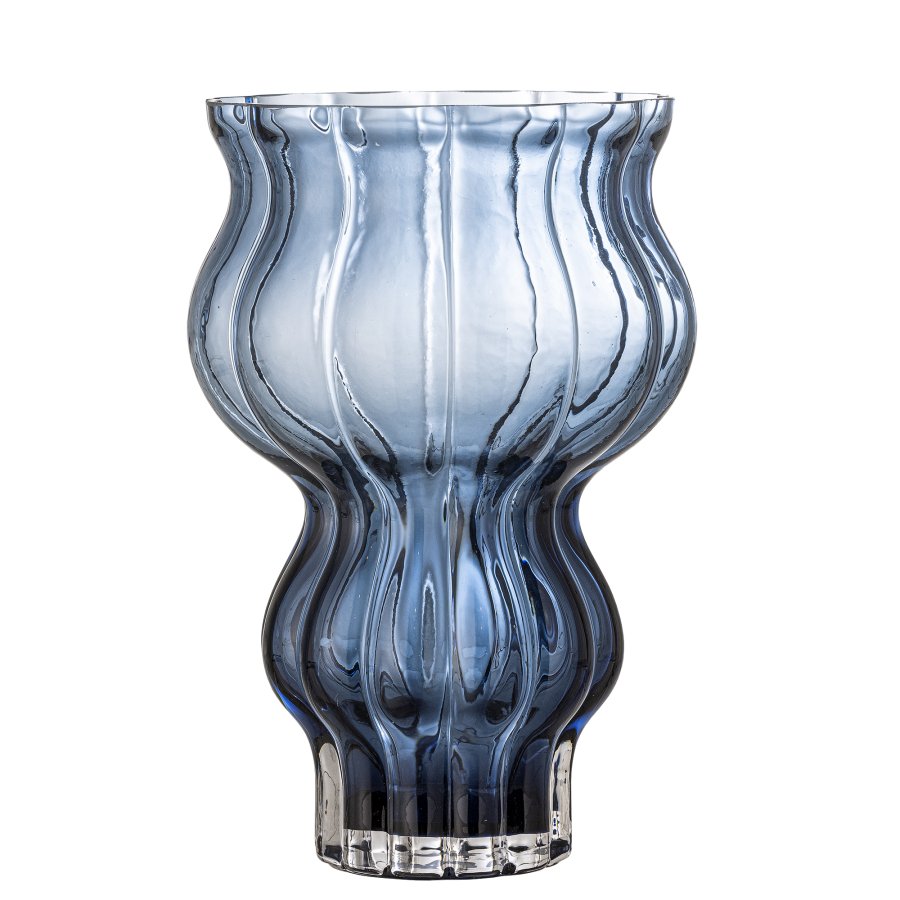 BLOOMINGVILLE Zanna Vase, bl, glass