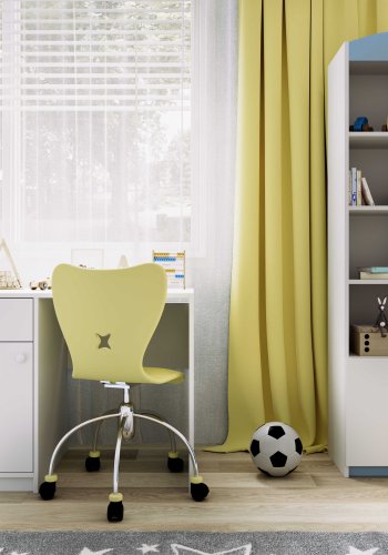 Classic brnereol, m. 1 lge og 4 hylder - hvid og bl laminat og MDF