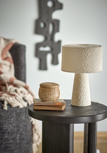 BLOOMINGVILLE Emmie Tischleuchte, Wei, Polyester (T20xH30 cm)