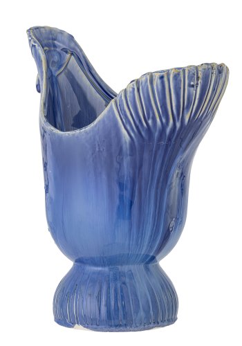 CREATIVE COLLECTION Wylie Vase, Blau, Steingut