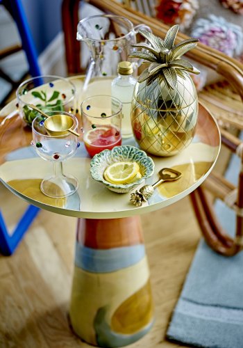 BLOOMINGVILLE Brooke sidebord, rundt - gult og flerfarget metall (45,5)