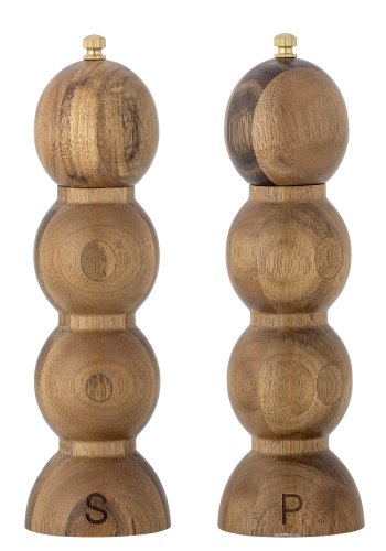 CREATIVE COLLECTION Clancy Salz- und Pfeffermühle, Braun, Akazie (T7 x H23,5 cm, 2er-Set)