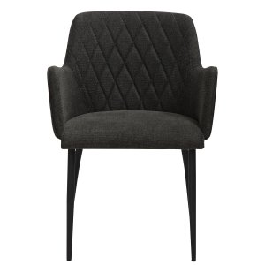 DAN-FORM Rombo Ftölj, med Armstöd - Svart Tyg och Svart Stl