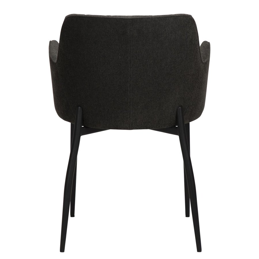 DAN-FORM Rombo lenestol, med armlener - sort stoff og sort stl