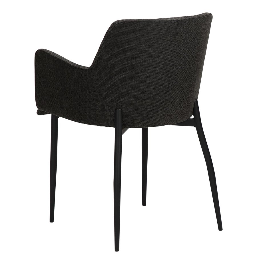 DAN-FORM Rombo lenestol, med armlener - sort stoff og sort stl