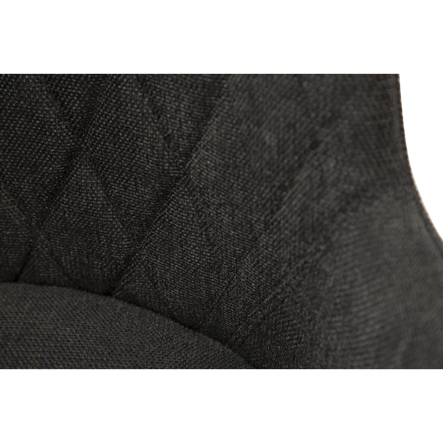 DAN-FORM Rombo lenestol, med armlener - sort stoff og sort stl