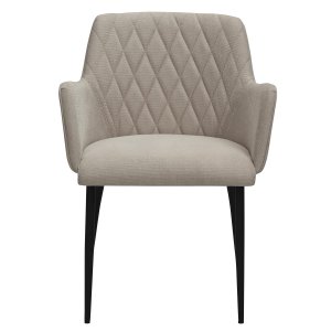 DAN-FORM Rombo Ftölj, med Armstöd - Sandfärgat Tyg och och Svart Stl