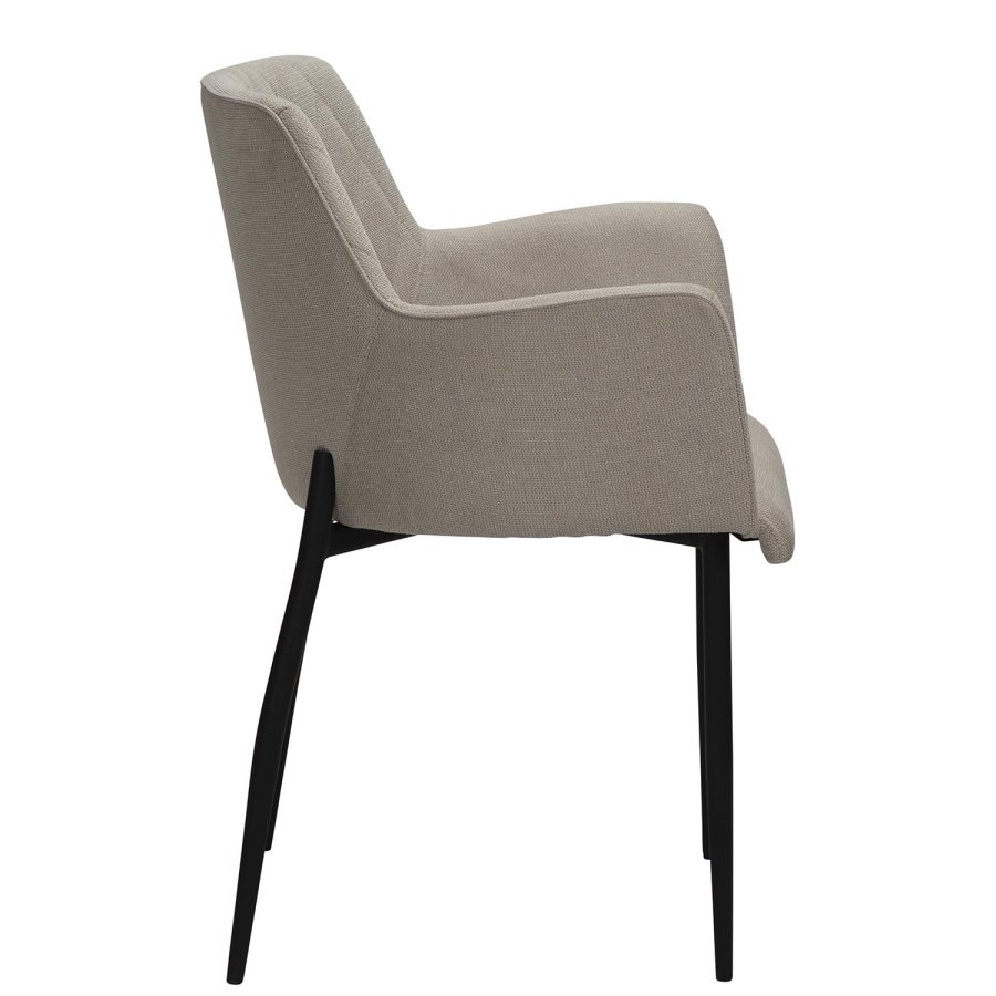 DAN-FORM Rombo lenestol, med armlener - ekte stoff og sort stl