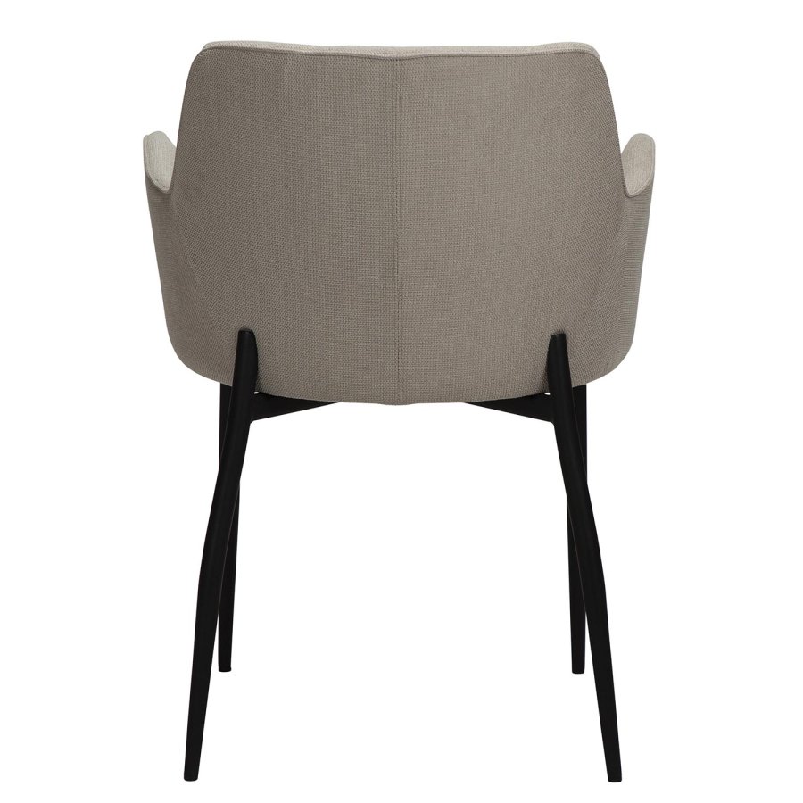 DAN-FORM Rombo lenestol, med armlener - ekte stoff og sort stl