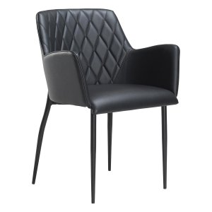 DAN-FORM Rombo Ftölj - Svart Konstläder och Svart Stl