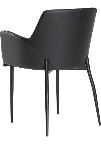 DAN-FORM Rombo lenestol - sort kunstskinn og sort stl