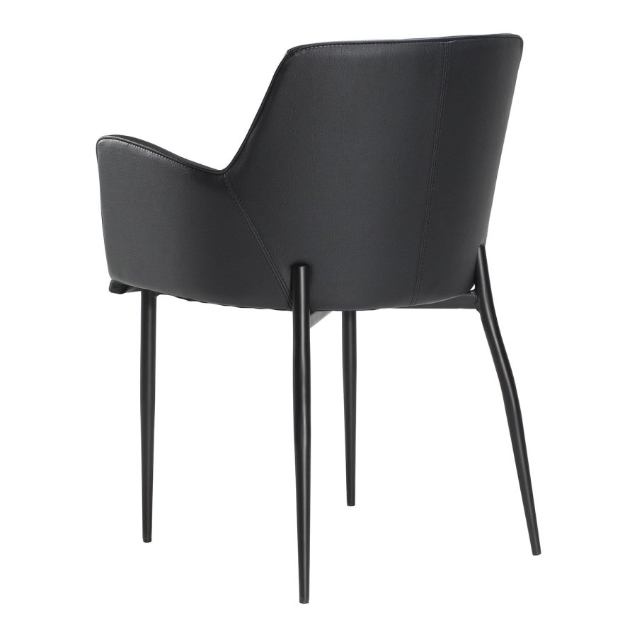 DAN-FORM Rombo lenestol - sort kunstskinn og sort stl