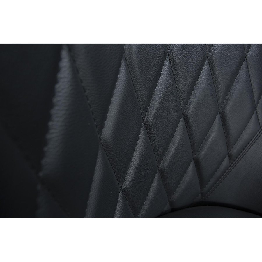 DAN-FORM Rombo lenestol - sort kunstskinn og sort stl