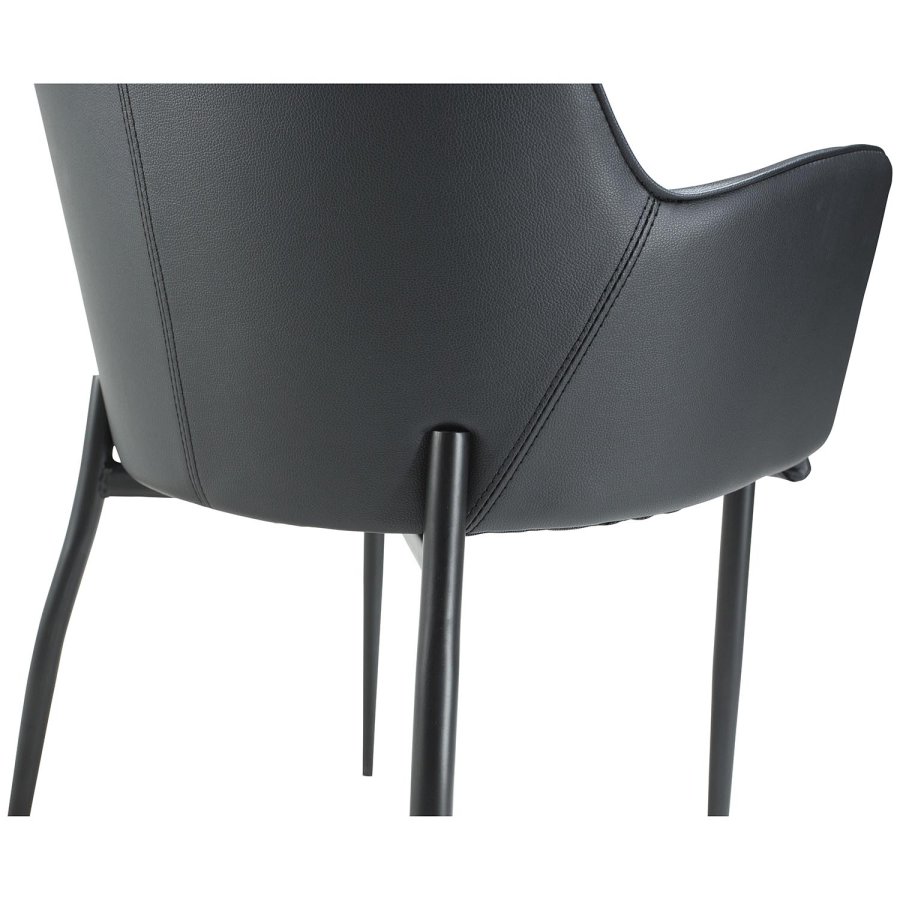 DAN-FORM Rombo lenestol - sort kunstskinn og sort stl