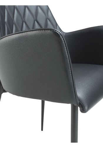 DAN-FORM Rombo lenestol - sort kunstskinn og sort stl