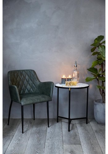 DAN-FORM Rombo Sessel - Vintage grünes Kunstleder und schwarzer Stahl