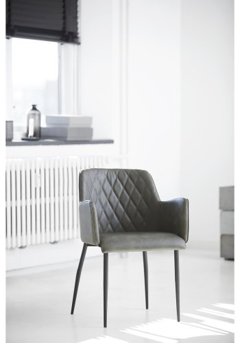 DAN-FORM Rombo Sessel - Vintage grünes Kunstleder und schwarzer Stahl