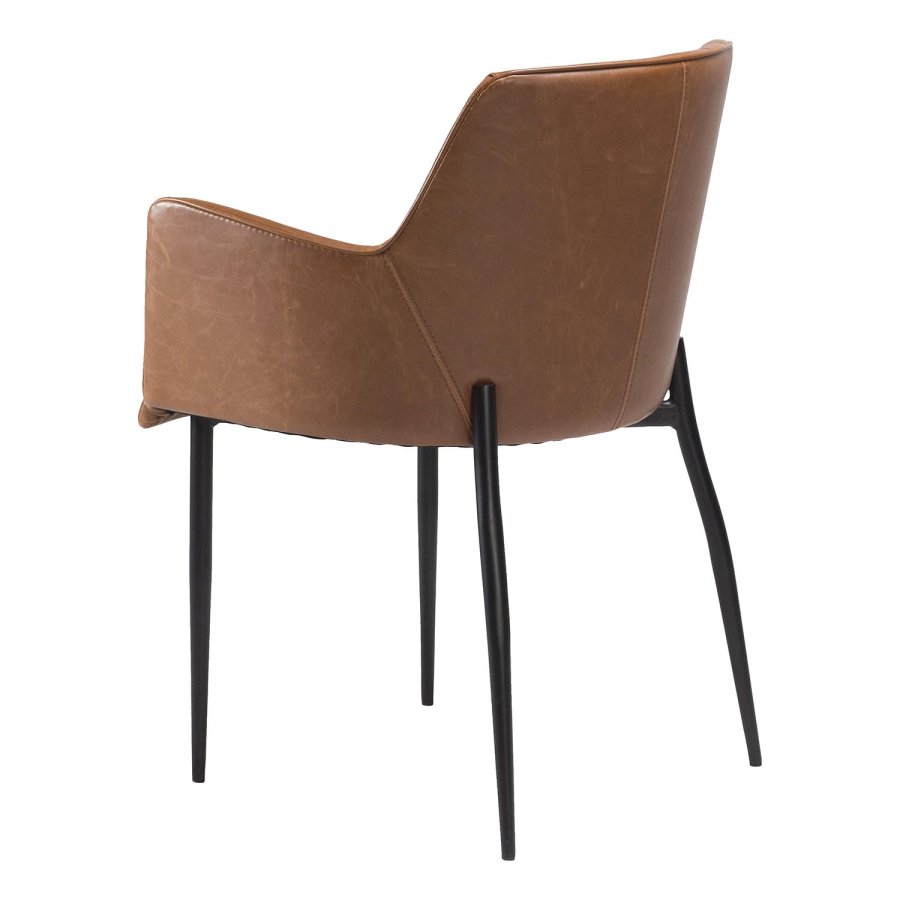 DAN-FORM Rombo Sessel - Vintage hellbraunes Kunstleder und schwarzer Stahl