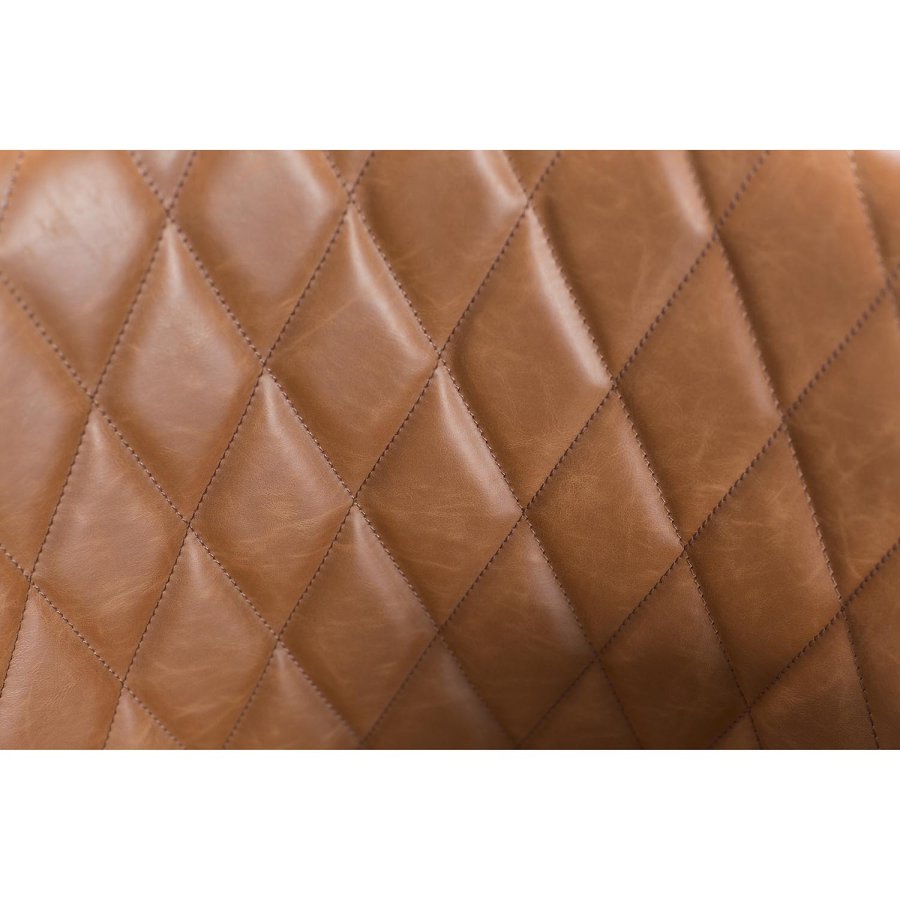 DAN-FORM Rombo Sessel - Vintage hellbraunes Kunstleder und schwarzer Stahl