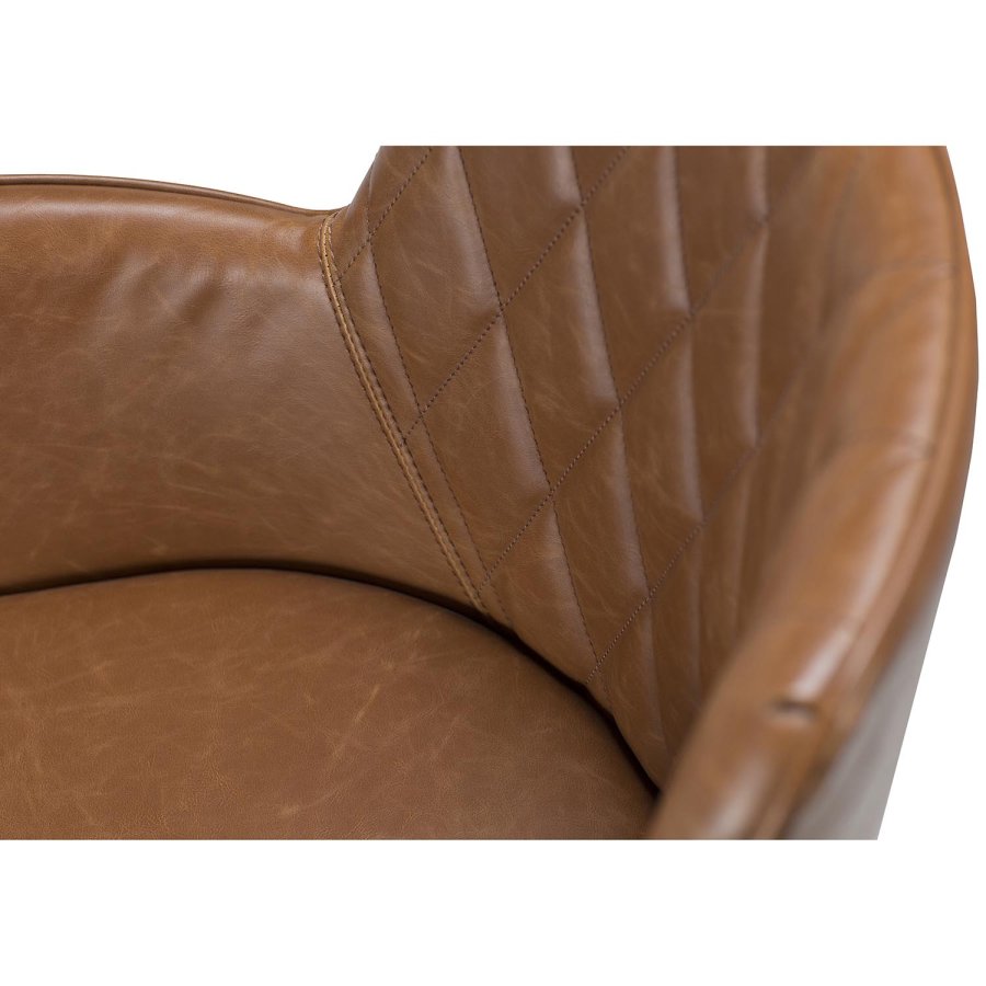 DAN-FORM Rombo Sessel - Vintage hellbraunes Kunstleder und schwarzer Stahl