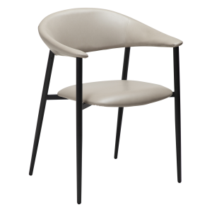 DAN-FORM ROVER spisebordsstol, m. armln - Cashmere kunstlder og sort metal