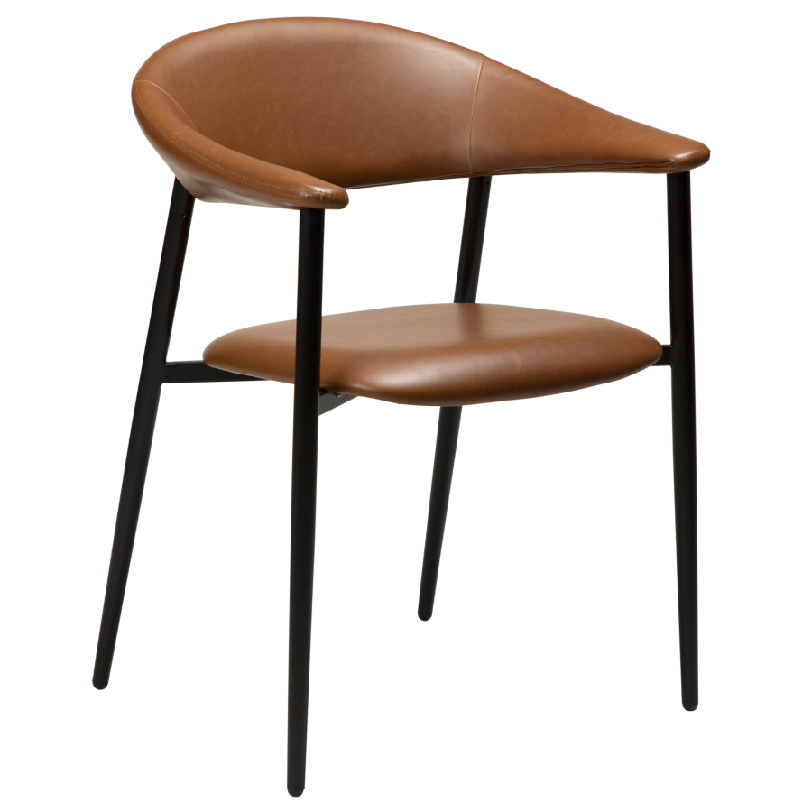 DAN-FORM ROVER Lenestol Vintage lys brunt kunstskinn med svarte ben