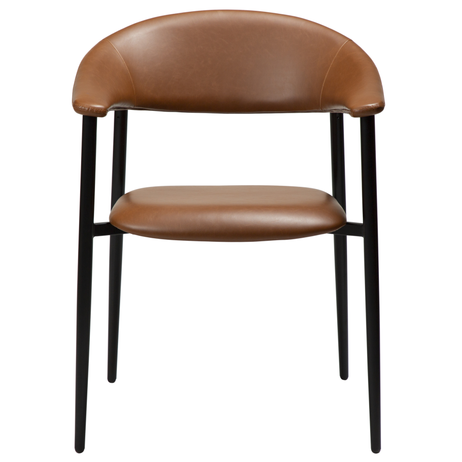 DAN-FORM ROVER Lenestol Vintage lys brunt kunstskinn med svarte ben