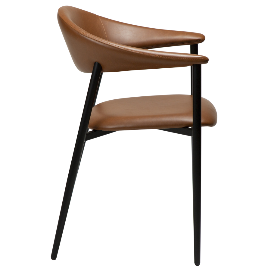 DAN-FORM ROVER Lenestol Vintage lys brunt kunstskinn med svarte ben