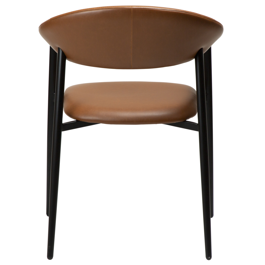 DAN-FORM ROVER Lenestol Vintage lys brunt kunstskinn med svarte ben