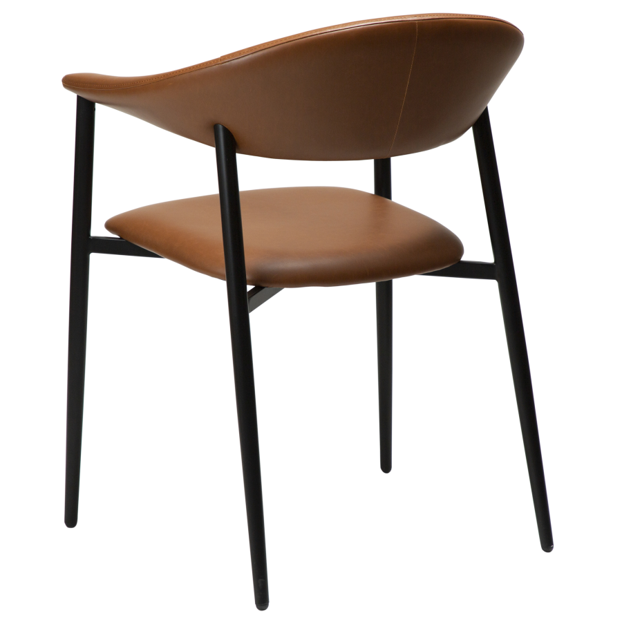 DAN-FORM ROVER Lenestol Vintage lys brunt kunstskinn med svarte ben