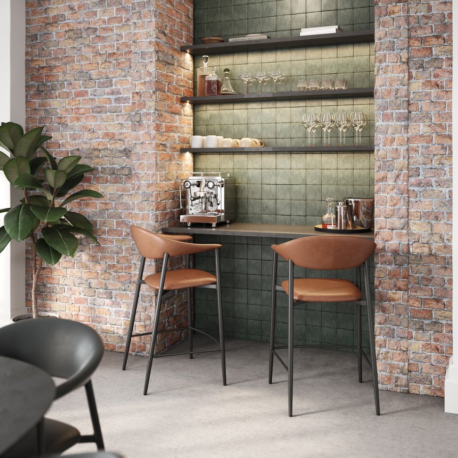 DAN-FORM ROVER Bordkrakk Vintage svart kunstskinn med svarte ben