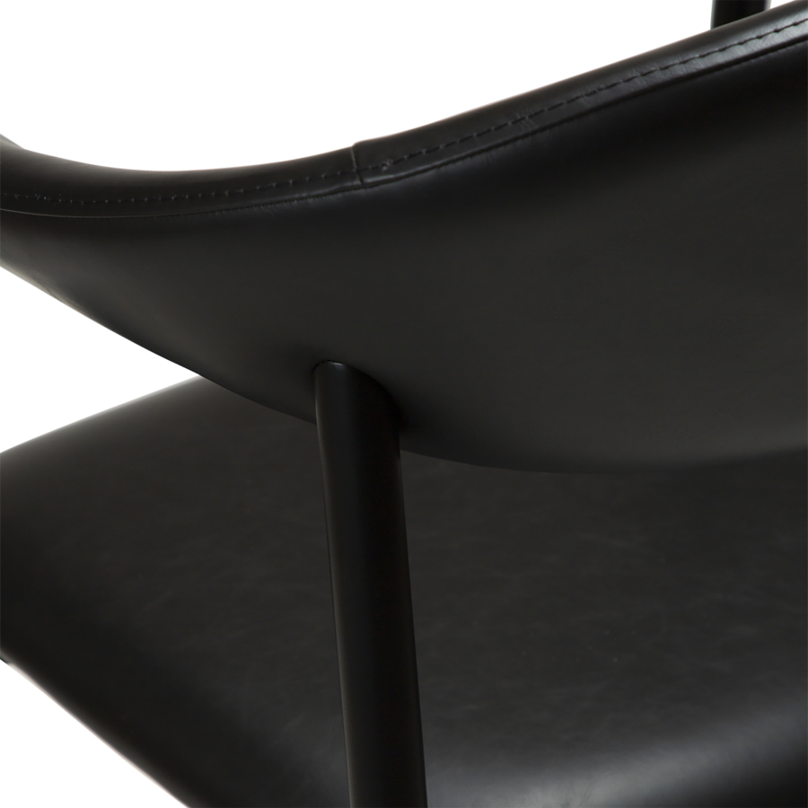 DAN-FORM ROVER Bordkrakk Vintage svart kunstskinn med svarte ben