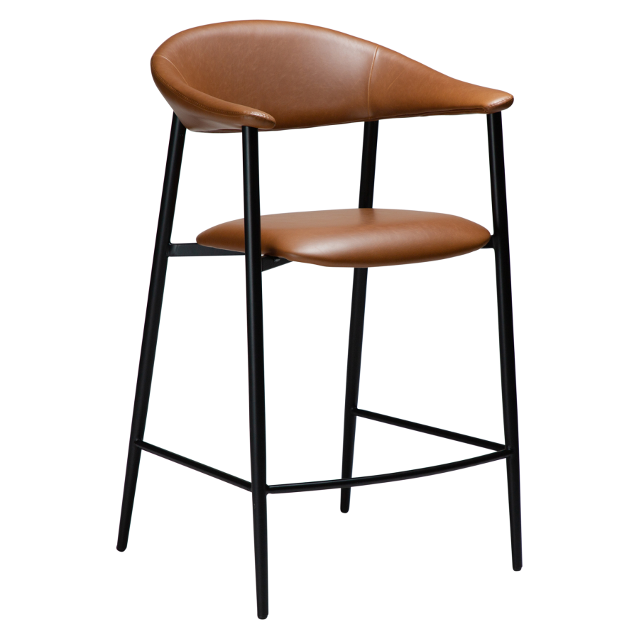 DAN-FORM ROVER Bordkrakk Vintage lys brunt kunstskinn med svarte ben