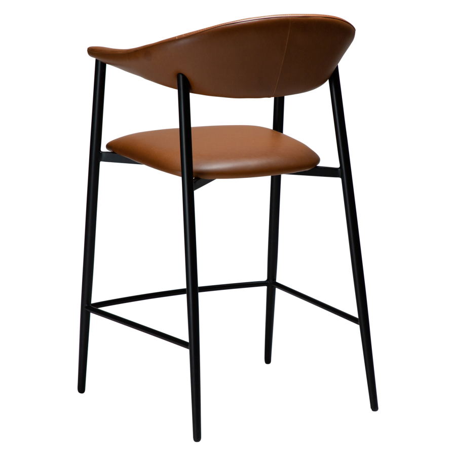 DAN-FORM ROVER Bordkrakk Vintage lys brunt kunstskinn med svarte ben