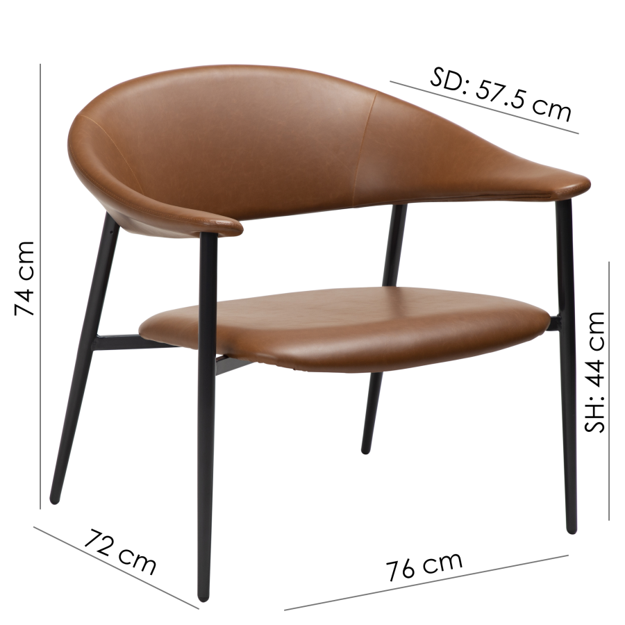 DAN-FORM ROVER Lounge Chair Cashmere Kunstleder mit schwarzen Beinen