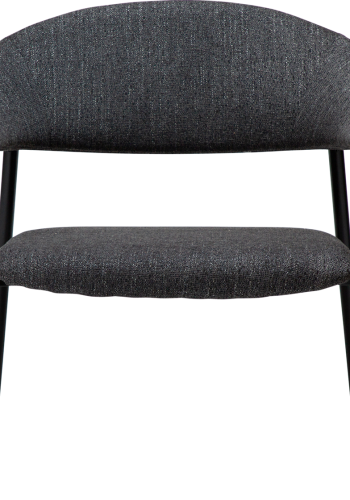 DAN-FORM Rover loungestol, med armlener - svart boucléstoff og sort stl