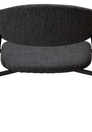 DAN-FORM Rover loungestol, med armlener - svart boucléstoff og sort stl