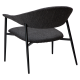 DAN-FORM Rover loungestol, med armlener - svart boucléstoff og sort stl