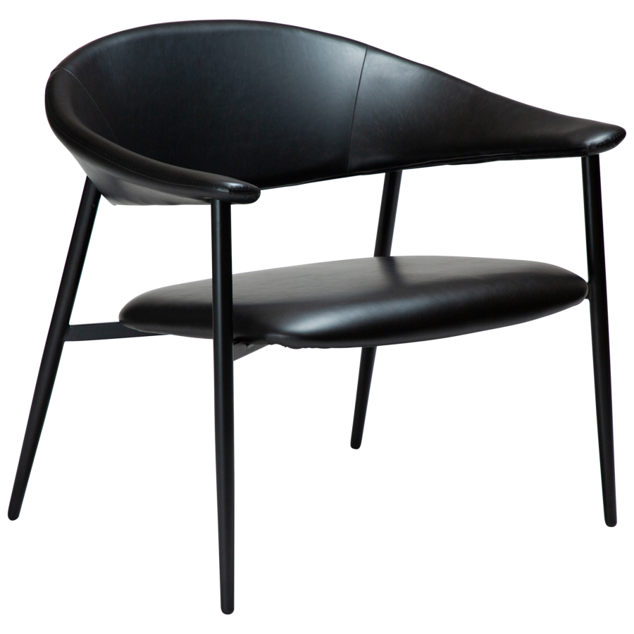 DAN-FORM ROVER lenestol Vintage svart kunstskinn med svarte ben