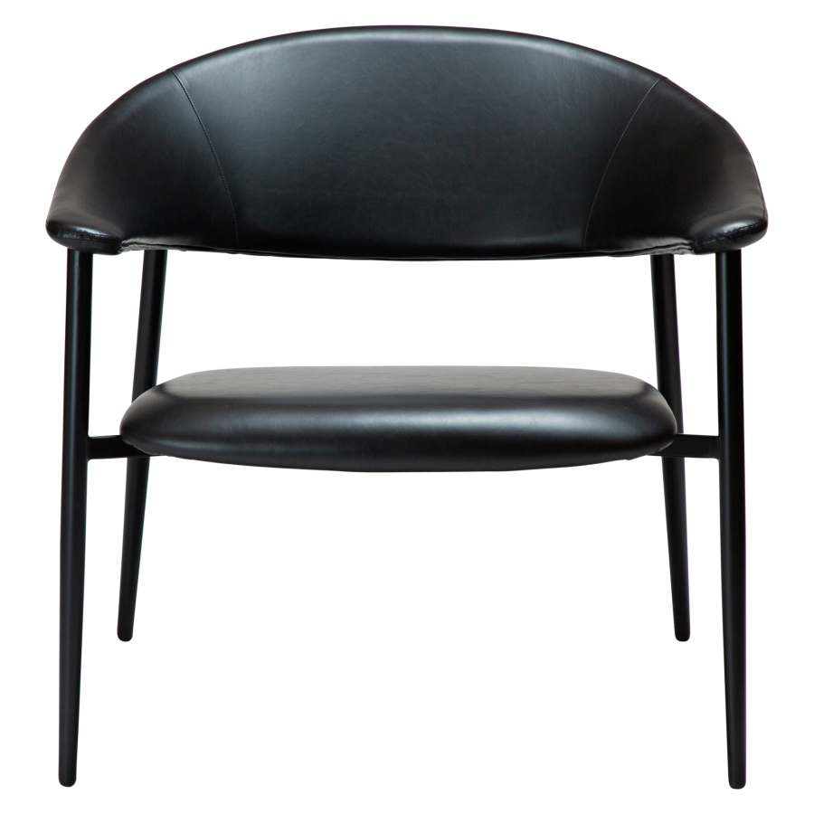 DAN-FORM ROVER lenestol Vintage svart kunstskinn med svarte ben