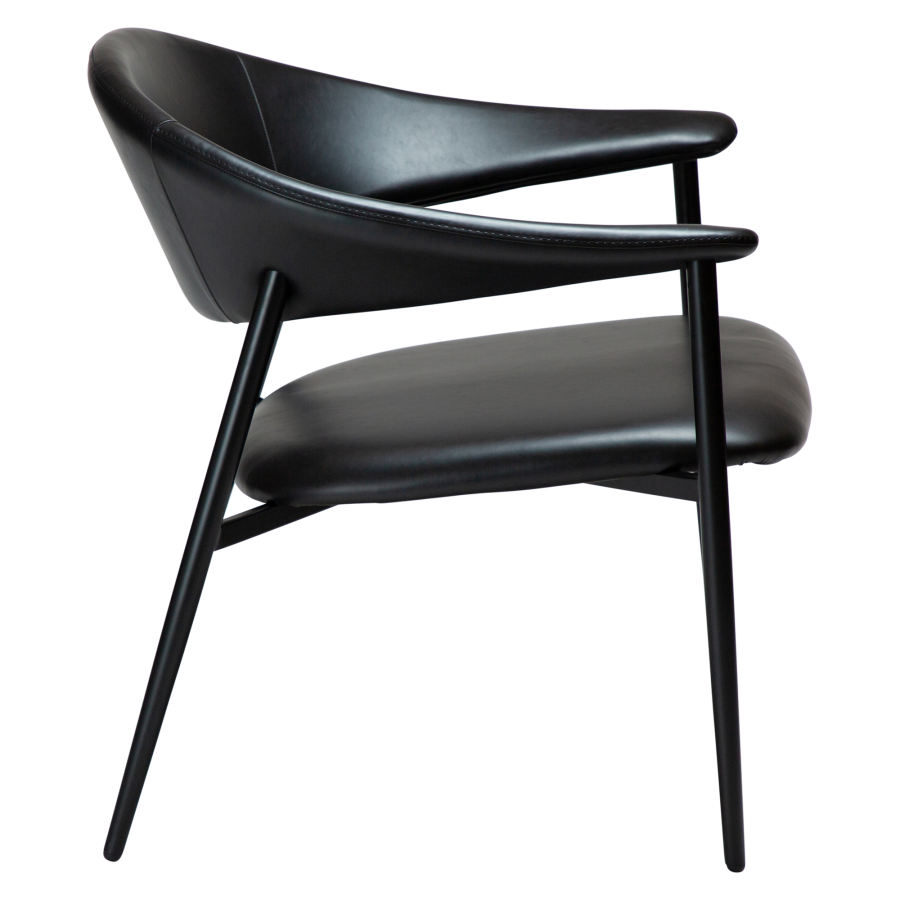 DAN-FORM ROVER lenestol Vintage svart kunstskinn med svarte ben