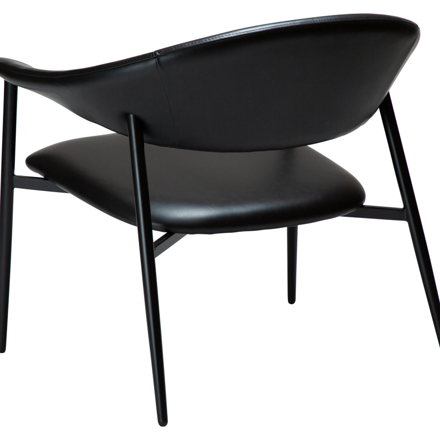 DAN-FORM ROVER lenestol Vintage svart kunstskinn med svarte ben