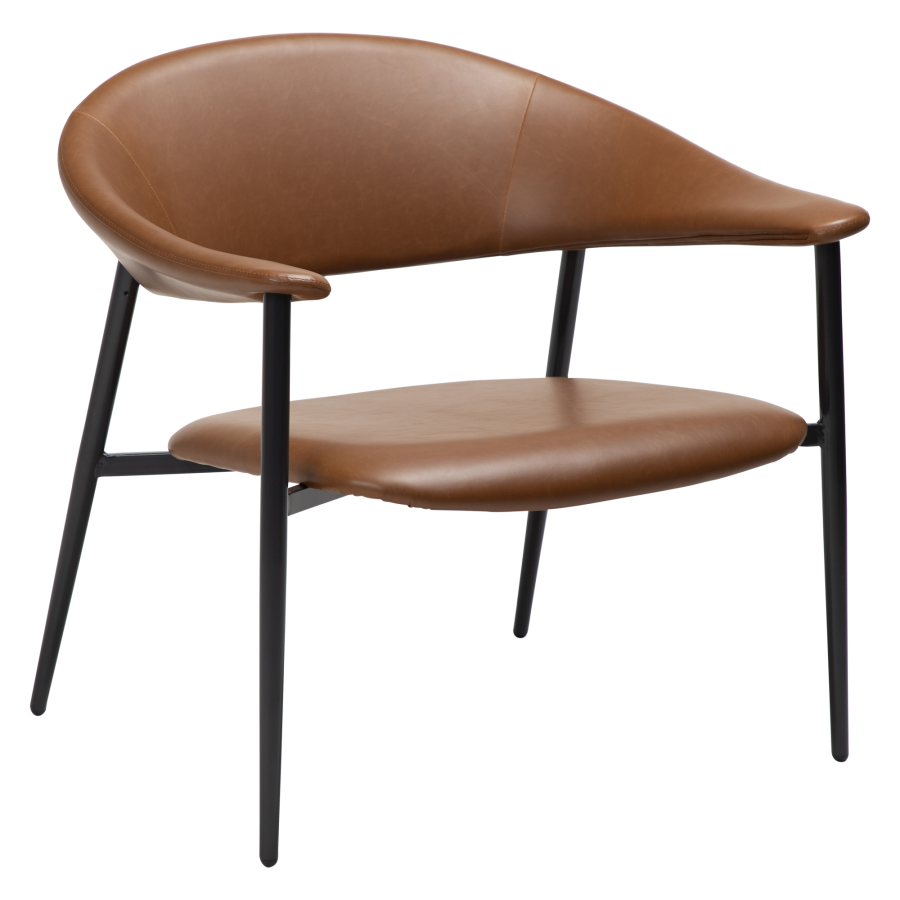 DAN-FORM ROVER lenestol Vintage lys brunt kunstskinn med svarte ben
