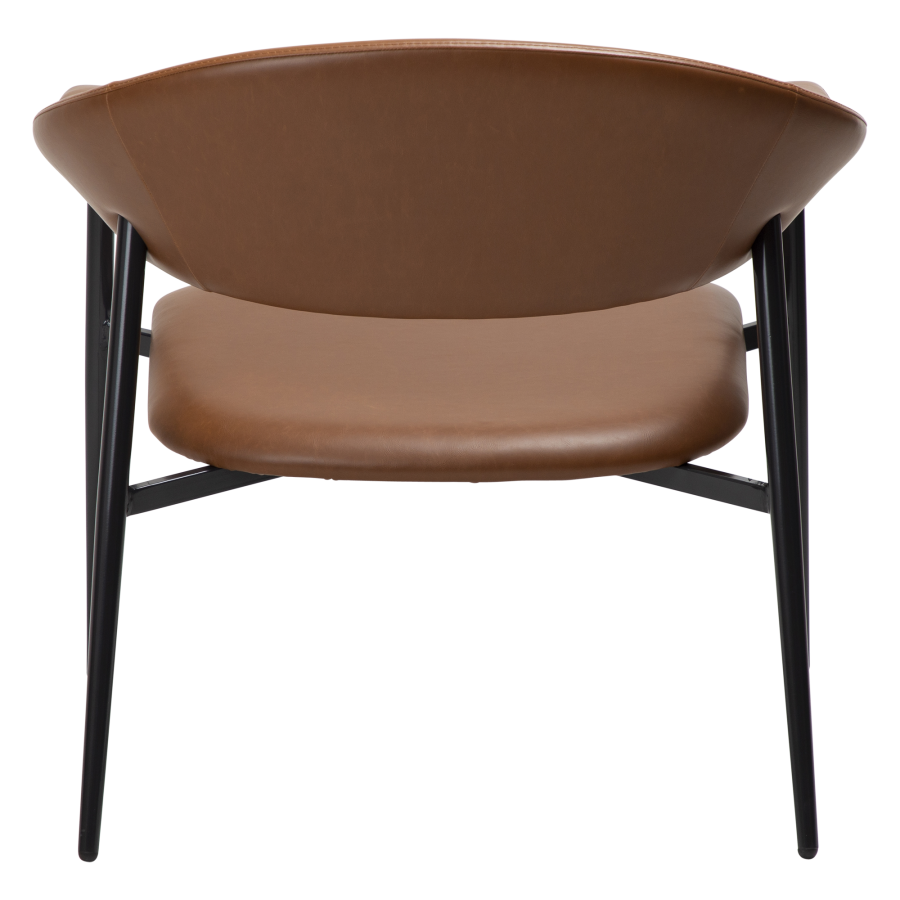 DAN-FORM ROVER lenestol Vintage lys brunt kunstskinn med svarte ben