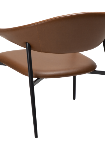 DAN-FORM ROVER lenestol Vintage lys brunt kunstskinn med svarte ben