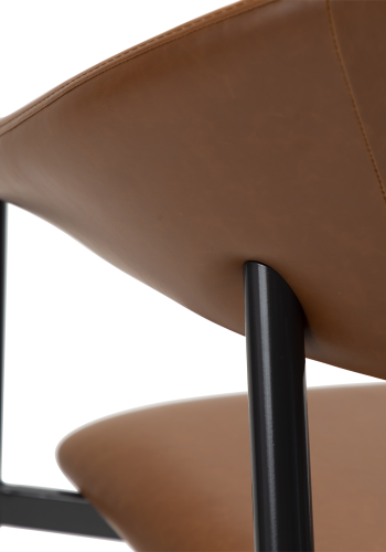 DAN-FORM ROVER lenestol Vintage lys brunt kunstskinn med svarte ben