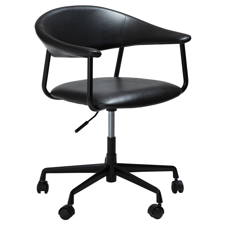 DAN-FORM ROVER Brostuhl Vintage schwarzes Kunstleder mit schwarzem Brogestell