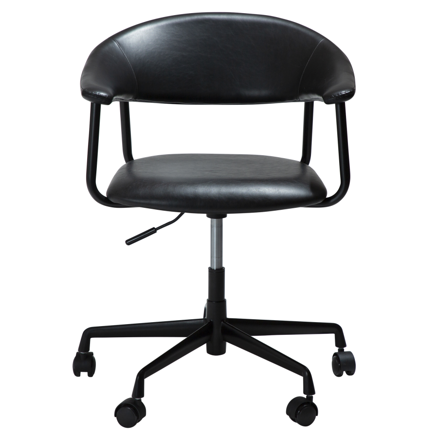 DAN-FORM ROVER Brostuhl Vintage schwarzes Kunstleder mit schwarzem Brogestell