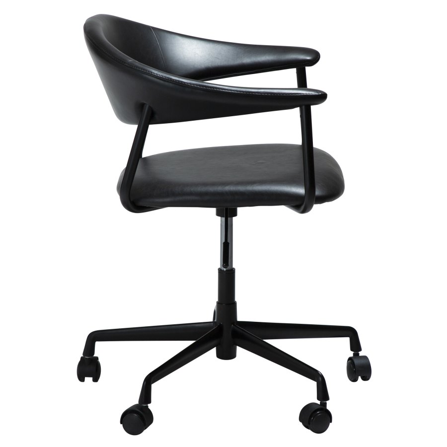 DAN-FORM ROVER Brostuhl Vintage schwarzes Kunstleder mit schwarzem Brogestell