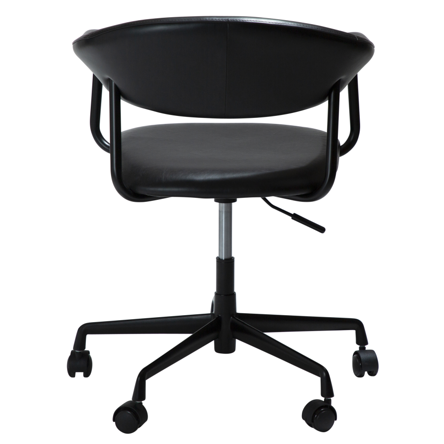 DAN-FORM ROVER Brostuhl Vintage schwarzes Kunstleder mit schwarzem Brogestell